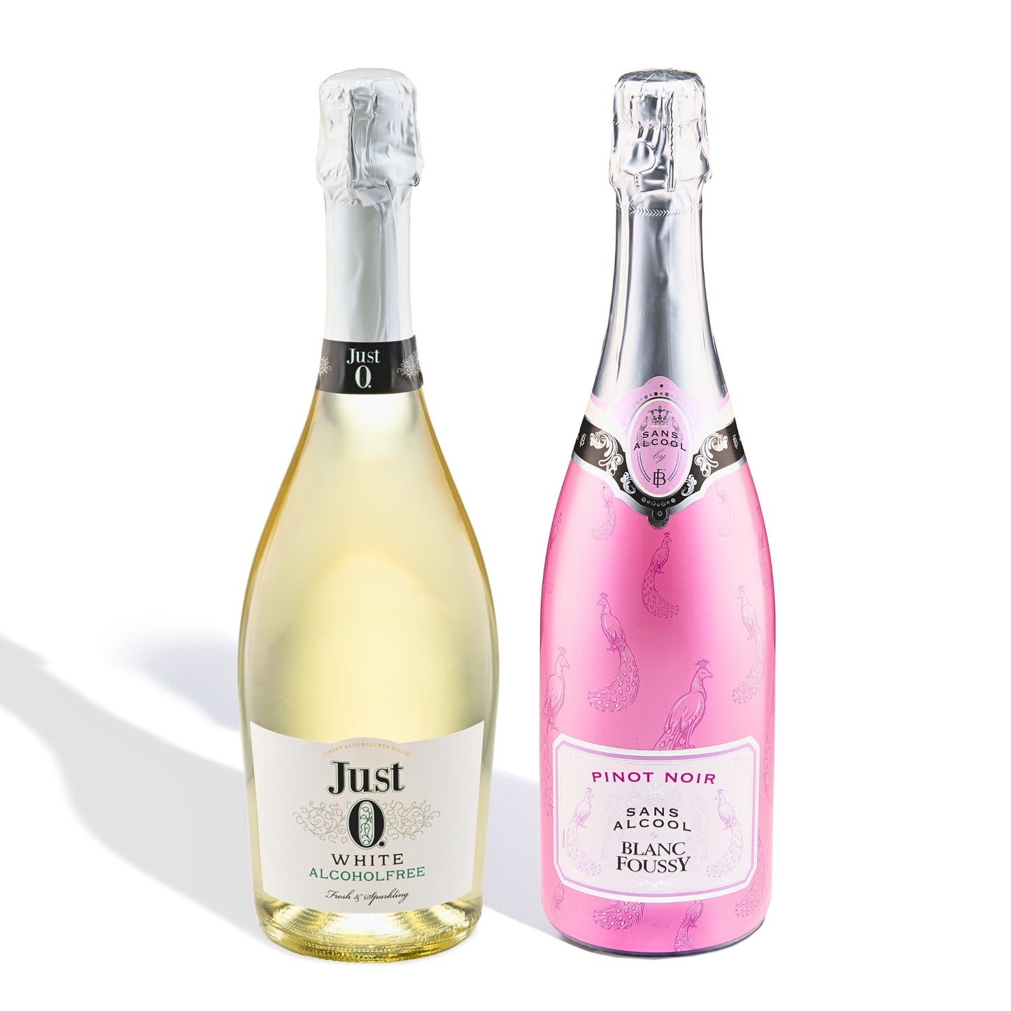 Alcohol-Free (De-alcoholized) Sparkling Wine (Champagne) Bundle (White, Rose) - JUST 0 by Peter Mertes (Germany) and Blanc Foussy (France) Pinot Noir Rose- 2 bottles / Безалкохолно (деалкохолизирано) пенливо вино (шампанско) пакет (бяло и розе) - JUST 0 от Peter Mertes (Германия) и Pinot Noir Rose от Blanc Foussy (Франция) - 2 бутилки