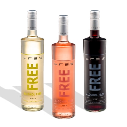 Alcohol-Free (De-alcoholized) Wine Bundle (White, Red, Rose) BREE FREE by Peter Mertes - Germany - 3 bottles / Безалкохолно (деалкохолизирано) вино пакет (бяло, червено, розе) BREE FREE от Peter Mertes - Германия - 3 бутилки